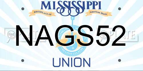 NAGS52 Mississippi License Plate