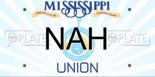 NAH Mississippi License Plate