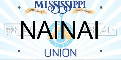 NAINAI Mississippi License Plate