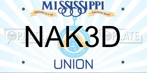 NAK3D Mississippi License Plate
