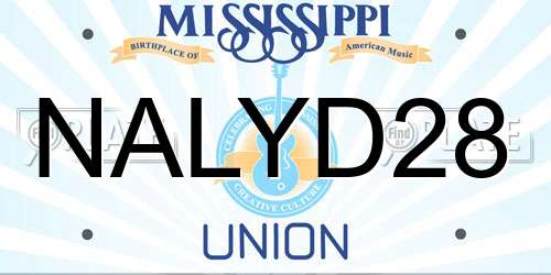 NALYD28 Mississippi License Plate