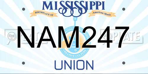NAM247 Mississippi License Plate