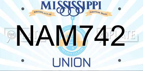 NAM742 Mississippi License Plate