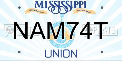 NAM74T Mississippi License Plate