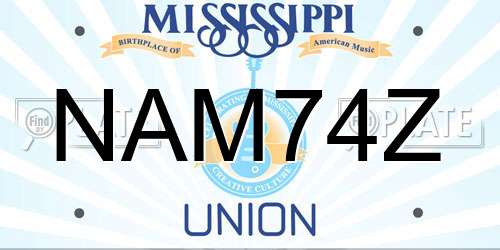 NAM74Z Mississippi License Plate