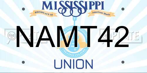 NAMT42 Mississippi License Plate