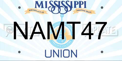 NAMT47 Mississippi License Plate