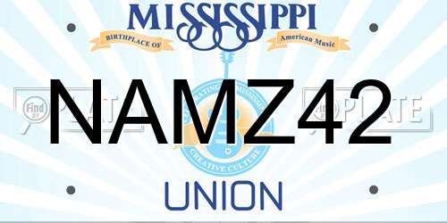 NAMZ42 Mississippi License Plate