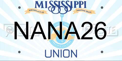 NANA26 Mississippi License Plate