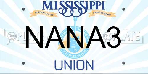 NANA3 Mississippi License Plate