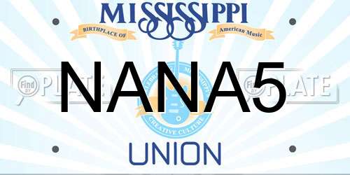 NANA5 Mississippi License Plate