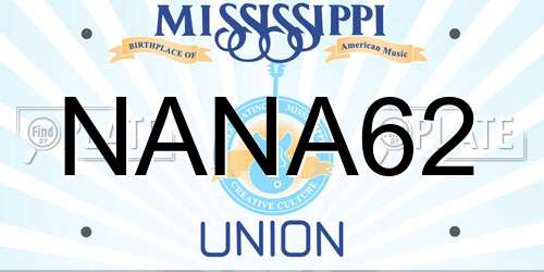 NANA62 Mississippi License Plate