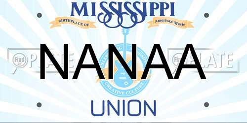 NANAA Mississippi License Plate