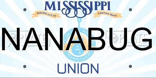 NANABUG Mississippi License Plate