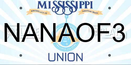 NANAOF3 Mississippi License Plate