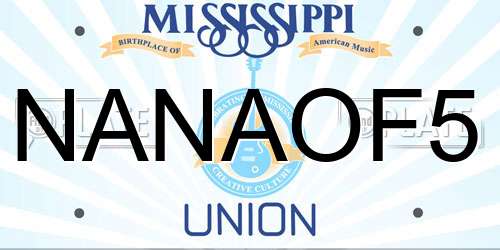 NANAOF5 Mississippi License Plate