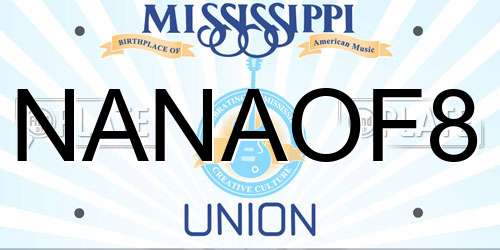 NANAOF8 Mississippi License Plate
