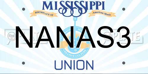 NANAS3 Mississippi License Plate