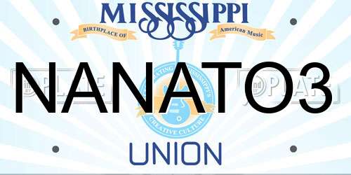 NANATO3 Mississippi License Plate
