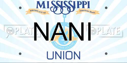 NANI Mississippi License Plate