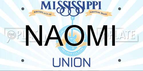 NAOMI Mississippi License Plate