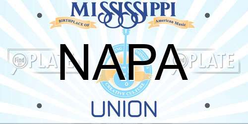 NAPA Mississippi License Plate