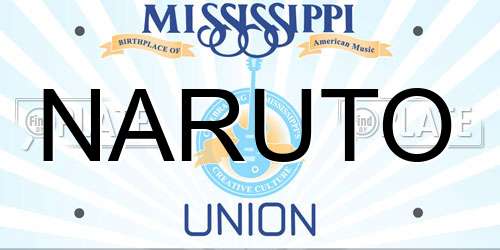NARUTO Mississippi License Plate