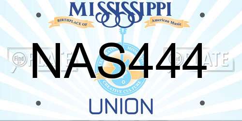 NAS444 Mississippi License Plate