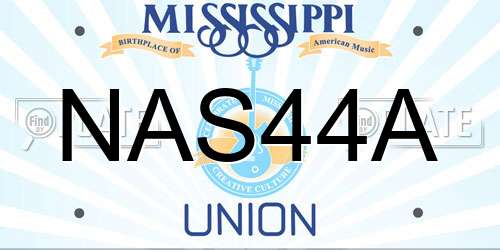 NAS44A Mississippi License Plate