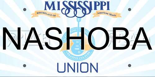 NASHOBA Mississippi License Plate