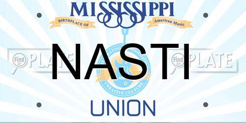 NASTI Mississippi License Plate