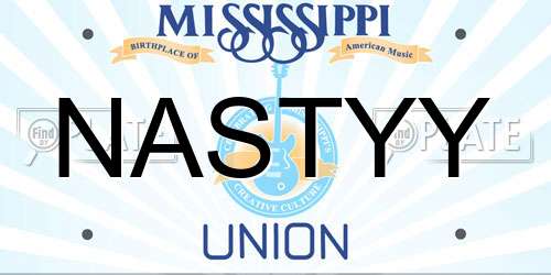 NASTYY Mississippi License Plate