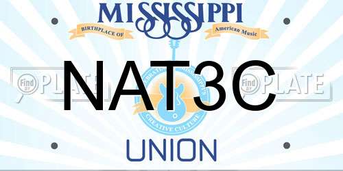 NAT3C Mississippi License Plate