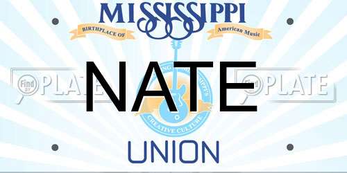 NATE Mississippi License Plate