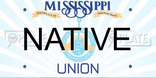NATIVE Mississippi License Plate