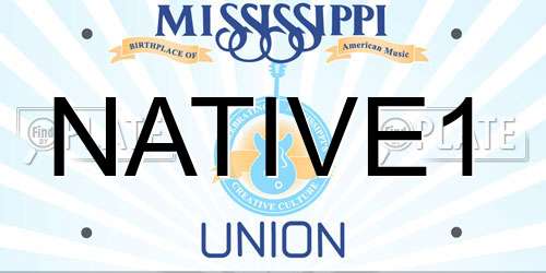 NATIVE1 Mississippi License Plate