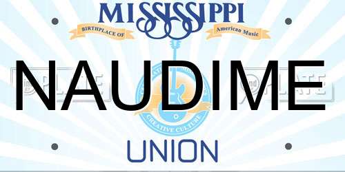 NAUDIME Mississippi License Plate