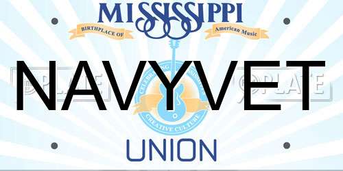 NAVYVET Mississippi License Plate