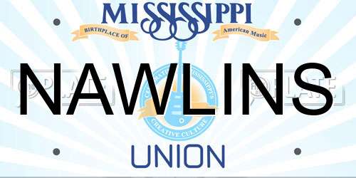 NAWLINS Mississippi License Plate