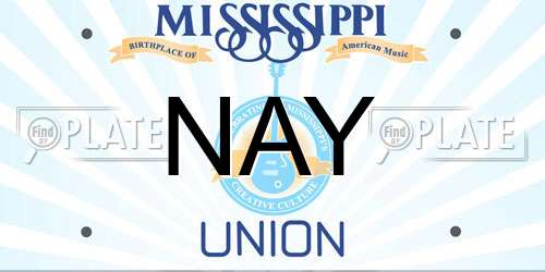 NAY Mississippi License Plate