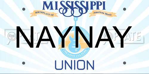 NAYNAY Mississippi License Plate
