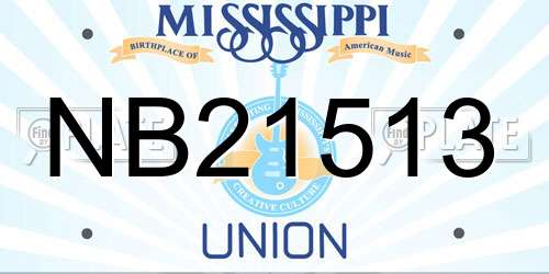 NB21513 Mississippi License Plate
