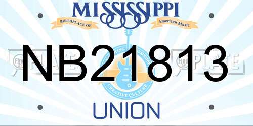 NB21813 Mississippi License Plate