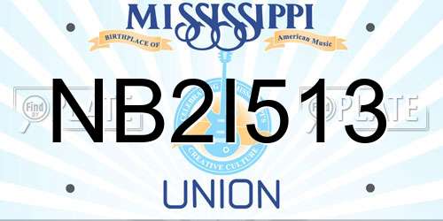NB2I513 Mississippi License Plate