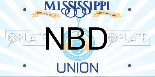 NBD Mississippi License Plate