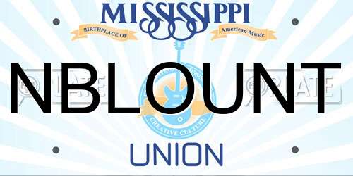 NBLOUNT Mississippi License Plate