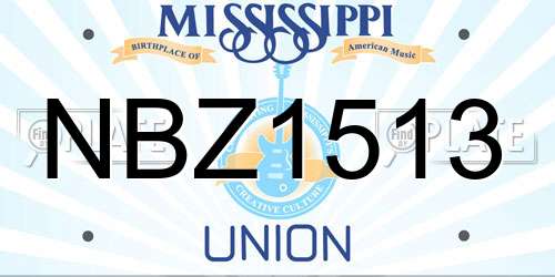 NBZ1513 Mississippi License Plate