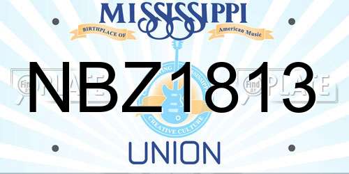 NBZ1813 Mississippi License Plate