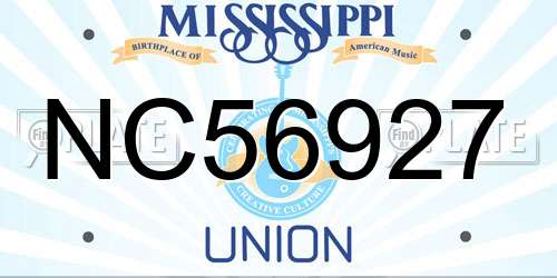 NC56927 Mississippi License Plate
