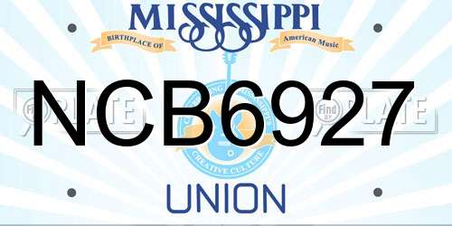 NCB6927 Mississippi License Plate